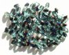 100 6x4mm Light Aqua Azuro Faceted Oval Beads